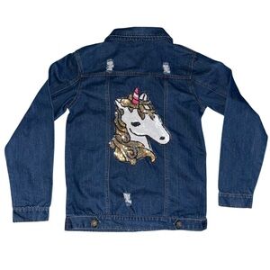 Lola + The Boys Unicorn Flip Sequin (Denim Jacket Size 6)